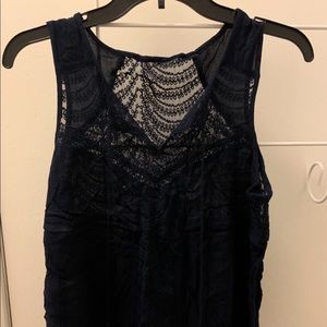 Patrons of peace navy blue lace shirt size S